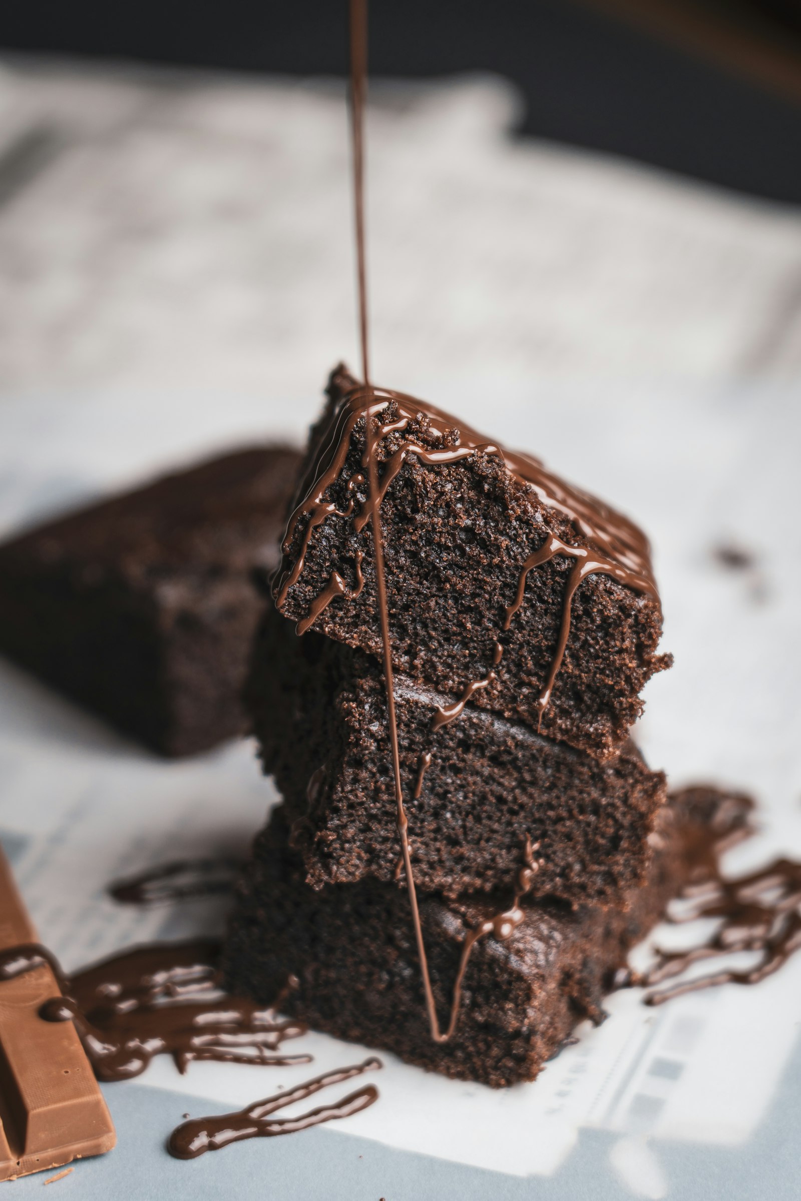Fudgy dark chocolate brownies